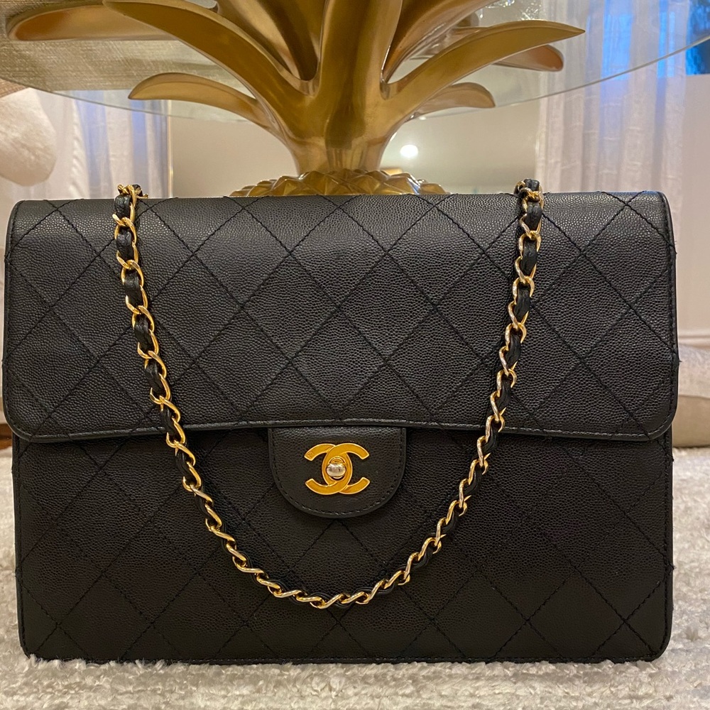 Authentic caviar Chanel one flap medium size bag